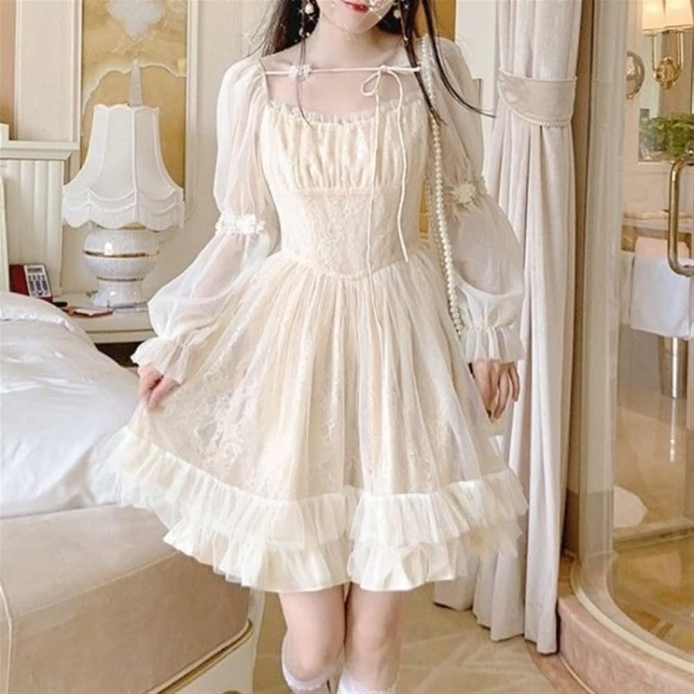 ワンピース Lumignon Classical Lace lady dress Amazon.com: QNNGXX French Fairy Niche Lace Dress Women Long